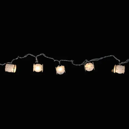 10ct. Pearlized White & Black Lantern Patio String Lights {4}