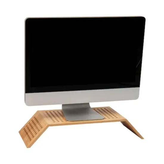 Mind Reader Lattice Collection Brown Rayon from Bamboo Foldable Monitor Stand {1}