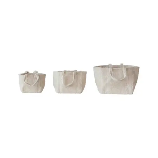 Hello Honey&reg; Natural Cotton Terry Tote Bag Set with Handles {6}