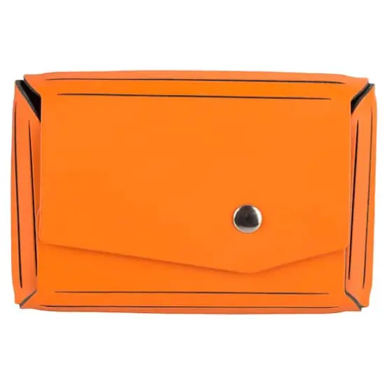  JAM Paper Italian Leather Business Card Holder Case with Angular FlapOrange {1}
