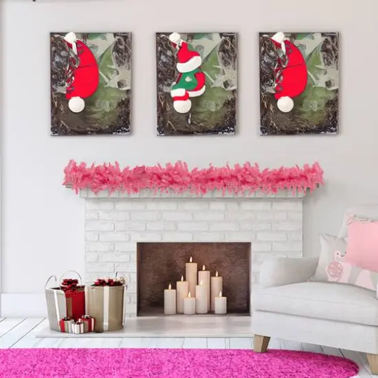 9ft. Pre-Lit Pink Spruce Christmas Garland {6}