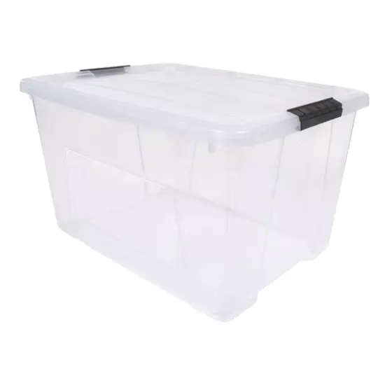 IRIS&reg; 60qt. Buckled Clear Boxes with Clear Buckle Lids, 4ct. {11}