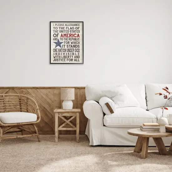 Stupell Industries Pledge of Allegiance Patriotic Framed Giclee Art Black {3}