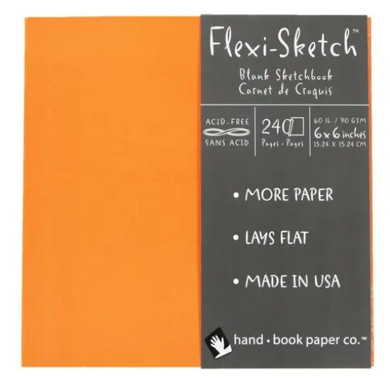 Global Art Flexi-Sketch&trade; Sketchbook, Mandarin 6" x 6" {1}