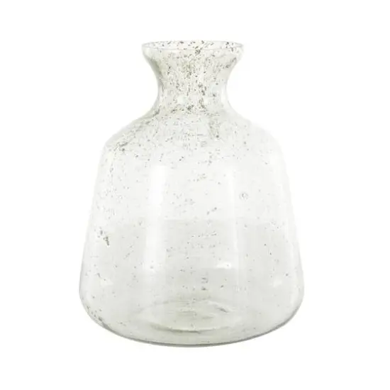 16.5" Clear Speckled Glass Vase {9}