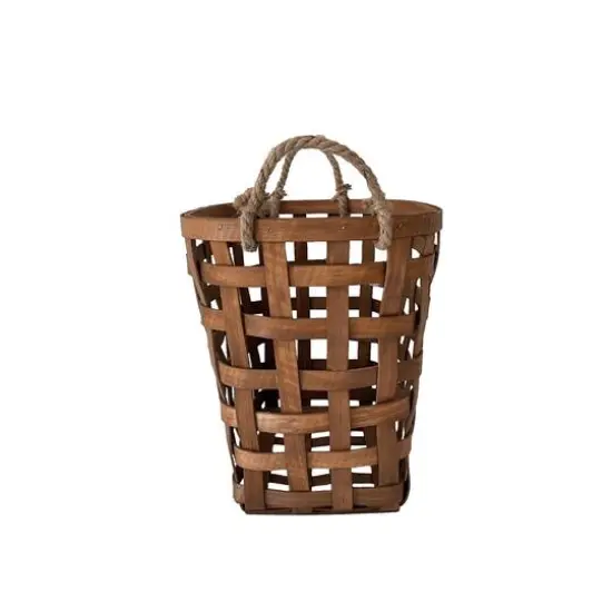 13.5" Brown Chipwood Basket with Rope Handles by Ashland&reg; {4}