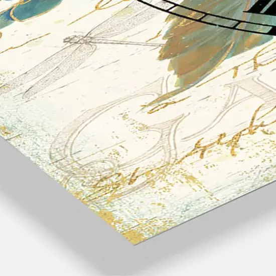 Designart 'Butterfly Blue Garden I Traditional Multipanel Wall Clock {4}