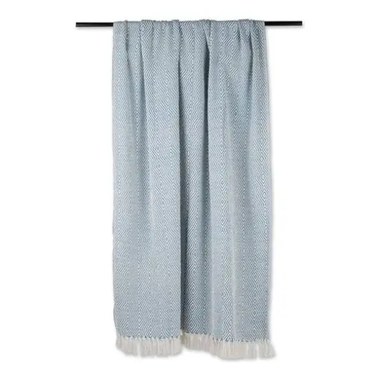 DII&reg; X-Diamond Geometric Throw Storm Blue {4}