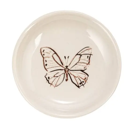 Hello Honey&reg; 3" Cream Round Stoneware Dish Set with Animal Prints {6}