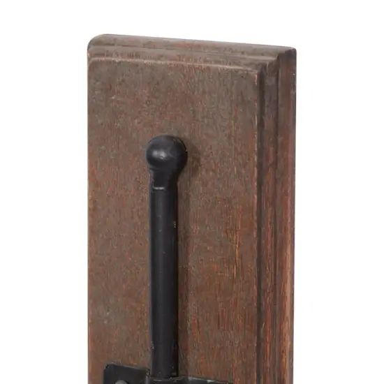 Brown Mango Wood Traditional Candle Wall Sconce, 21" x 9" x 4" {5}