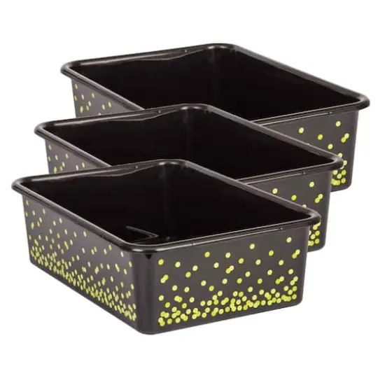 Teacher Created Resources&reg; Large Confetti Plastic Storage Bin, 3ct. Black {1}