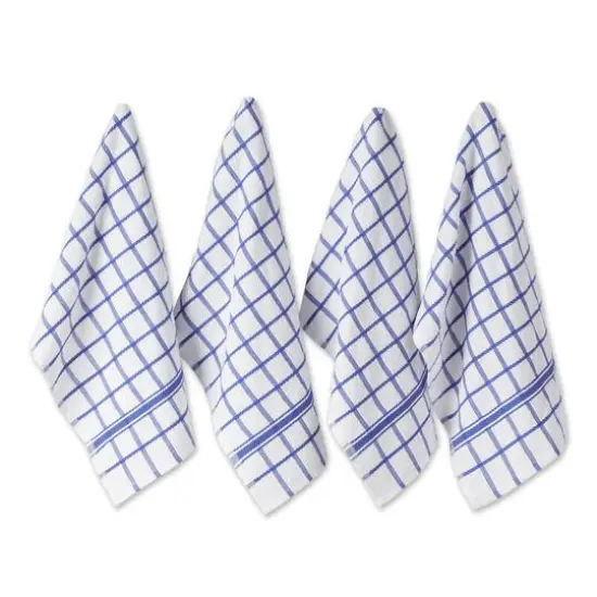 DII&reg; Windowpane Terry Dishtowels, 4ct. Blueberry {1}