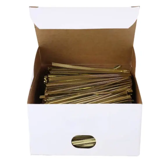 JAM Paper Home D&eacute;cor Trimmings 4" Metallic Twist Ties, 2,000ct. Gold {1}