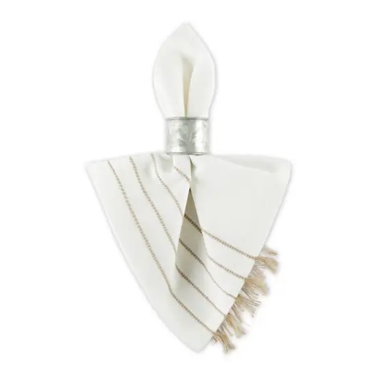 DII&reg; Striped Tassel Napkins, 4ct. White {7}