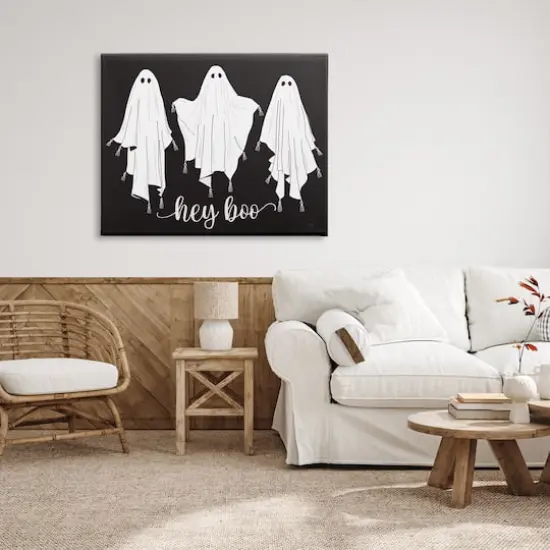 Stupell Industries Hey Boo Three Ghosts Canvas Wall Art {3}