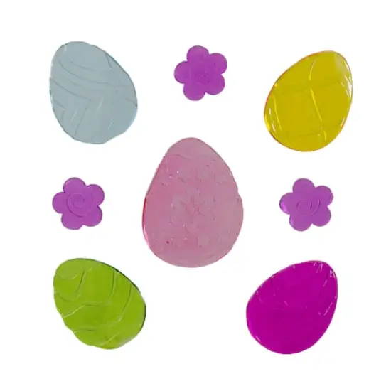 Yellow & Purple Easter Egg Spring Gel Window Clings {1}