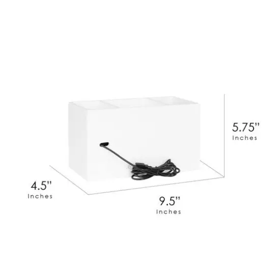 American Art D&eacute;cor&trade; 3-Tier White Desk Organizer with USB Port {8}