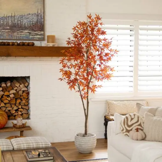 7ft. Autumn Japanese Maple Artificial Fall Tree {8}