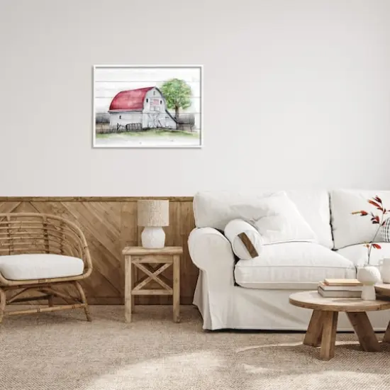 Stupell Industries Rustic Americana Barn Framed Giclee Art White {3}