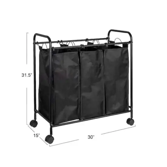 Household Essentials Triple Laundry Sorter Black {5}