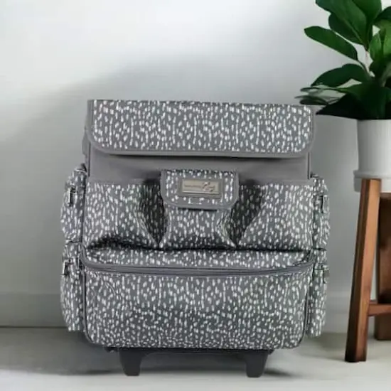 Everything Mary Gray & White Teacher Rolling Tote {6}