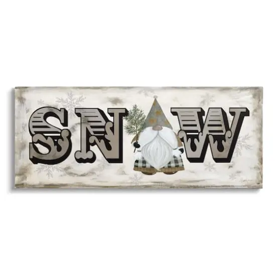 Stupell Industries Winter Snow Holiday Gnome Canvas Wall Art {1}