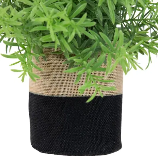 9" Green Leafy Foliage in Fabric Covered Pot {5}
