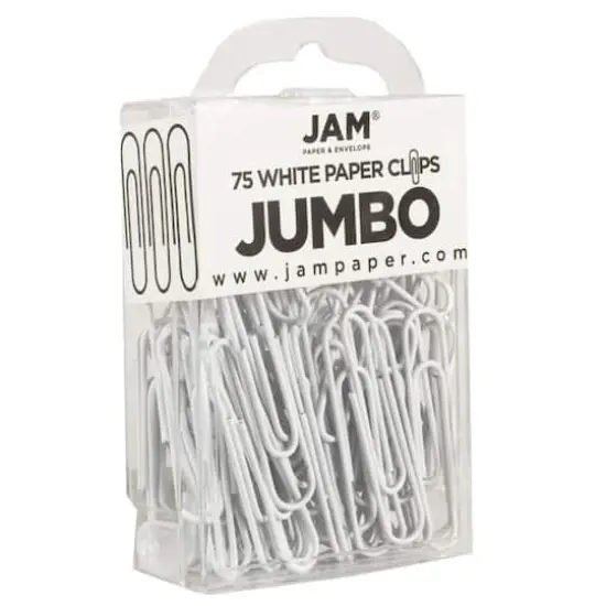 JAM Paper Office Desk Supply Clips Set White {3}