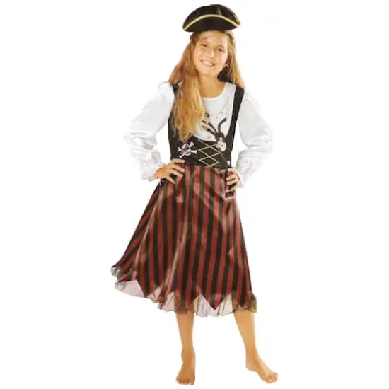 Medium Red & Black Pirate Girl's Costume {1}