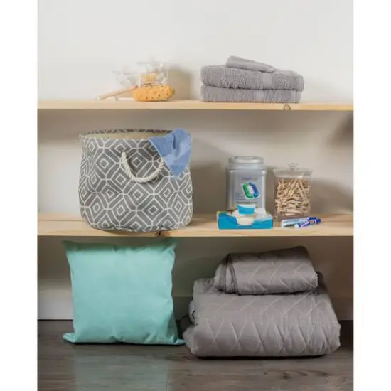 DII&reg; Large Round Stained Glass Polyester Bin Gray {5}