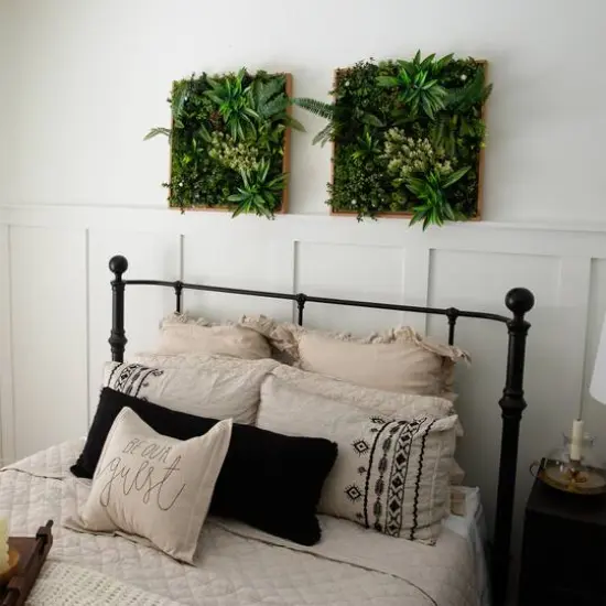 20" Framed Queensland Rainforest Artificial Living Wall Art Panel {10}