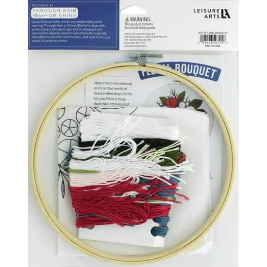 Leisure Arts&reg; Make in a Weekend 8" Floral Bouquet Embroidery Kit {3}