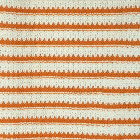 50" x 60" Orange & Cream Knit Throw Blanket by Ashland&reg; {3}