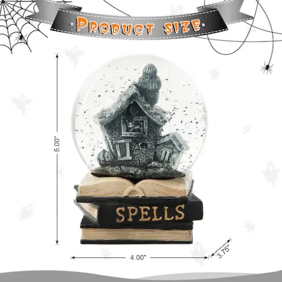Glitzhome&reg; 5" Halloween Haunted House Water Globe {8}