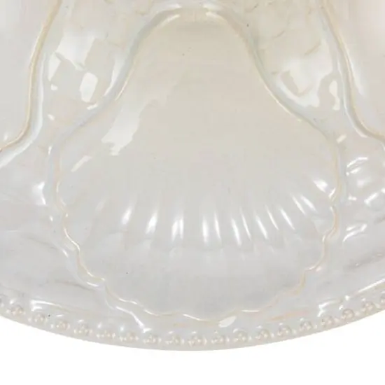 Hello Honey&reg; 10" Matte White Round Stoneware Oyster Plate {6}