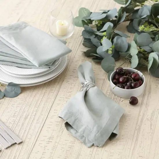 DII&reg; Oversized Linen Dinner Napkins, 4ct. Light Rain {7}