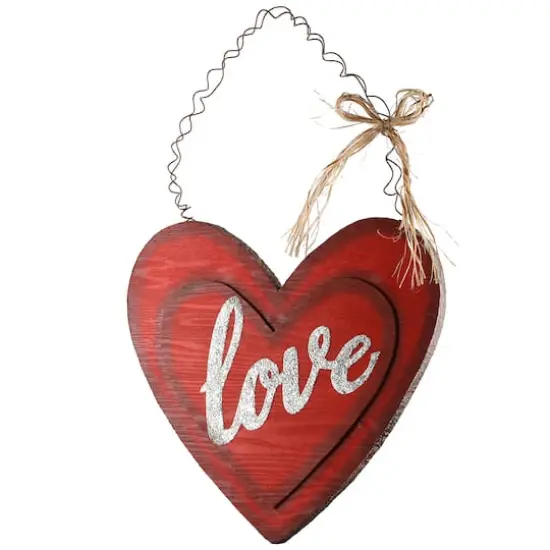 14" Wood Valentine Heart Wall D&eacute;cor {1}
