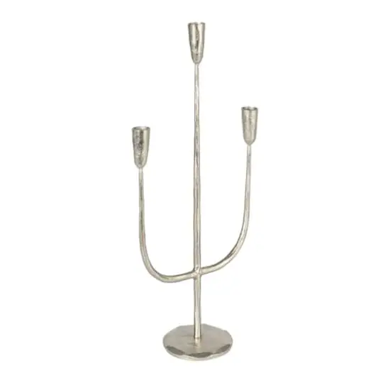 Hello Honey&reg; 21.5" Silver Metal Candelabra {1}