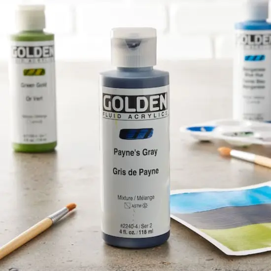 Golden&reg; 4oz. Fluid Acrylics Paynes Gray {3}
