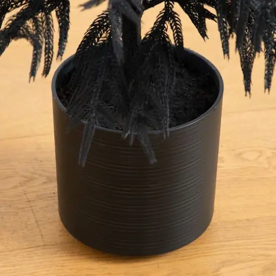 4ft. Artificial Halloween Real Touch Black Norfolk Pine Christmas Tree with Natural Look {5}