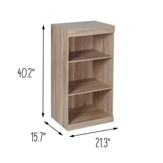 Honey Can Do Brown Freestanding Stackable Shelf Unit with 2 Shelves & Wood Finish {12}