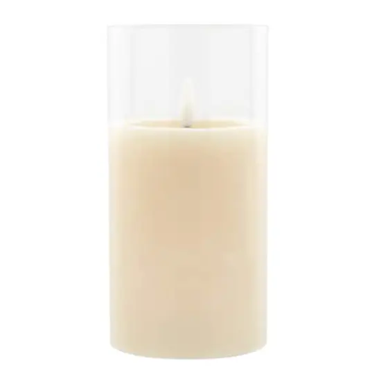 3" x 6" LED Glass Wax Flickering Candle by Ashland&reg; Ivory {1}