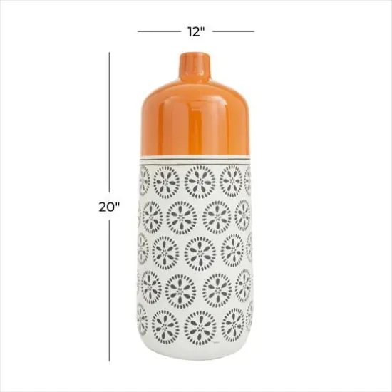 White Stoneware Transitional Vase, 20" x 12" x 10" {7}