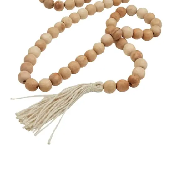 Light Brown Wood Bohemian Garland, 87" x 1" x 1" {5}