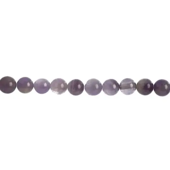 John Bead Earth's Jewels Natural Stone Round Beads, 8mm Dogtooth Amethyst {1}