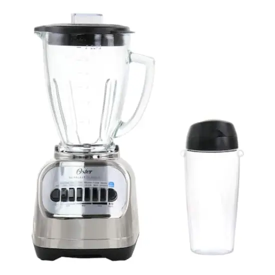 Oster Chrome 2-in-1 System 700 Watt 8-Speed 6-Cup Blender with Personal Blend-n-Go Cup {1}
