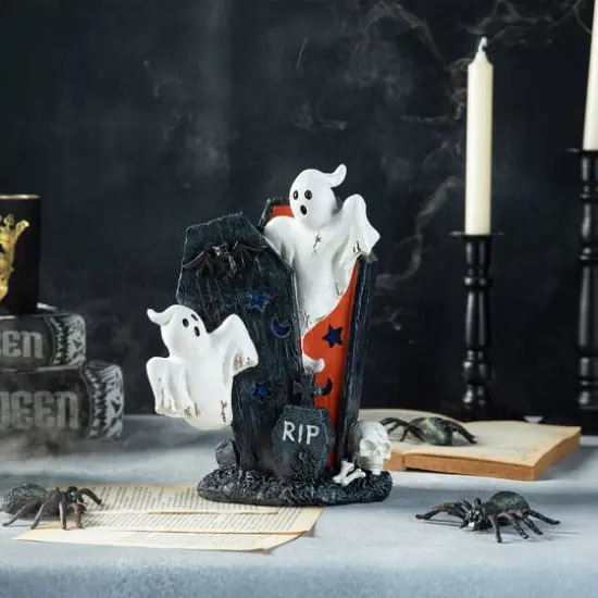 Glitzhome&reg; 9.75" Halloween Ghost Gravestone Table D&eacute;cor {4}