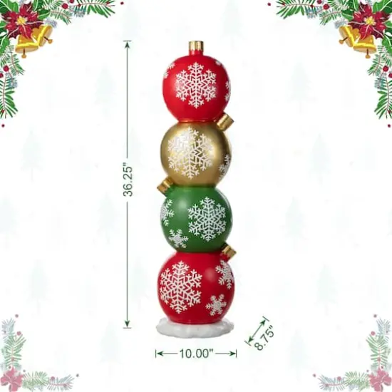 Glitzhome&reg; 36.25" Christmas Resin Stacked Ornament Porch Decor {9}
