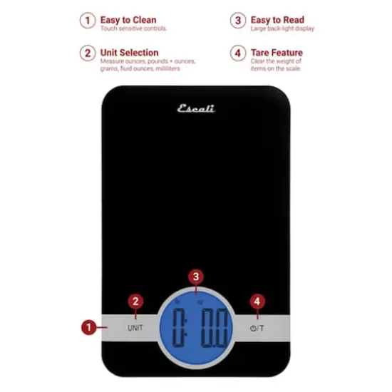 Escali&reg; Ciro Black Digital Scale {4}
