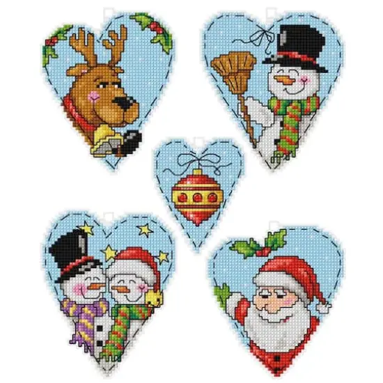 Orchidea Hearts Set Plastic Canvas Plastic Canvas Counted Cross Stitch Kit {1}